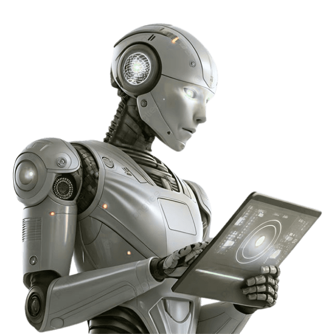 Robot czytający z tabletu